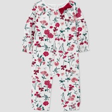 Carter's Just One You Baby Girls' Floral Jumpsuit - White 18M