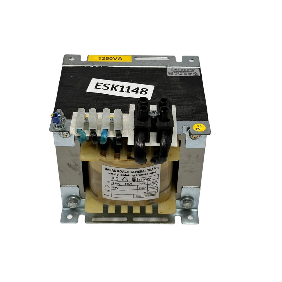 Autotransformador Barak Koach 1100 VA Primario 115V 50-60 Hz Secundario 24 V Foto 3 de 4