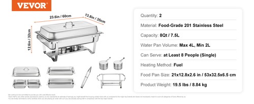 2/4/6 Packs Rectangle Chafing Dish Pans Warmer Folding Stand Fuel Holder Tray - Picture 18 of 21