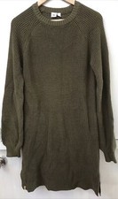 10 Tree Women's Green Crew Neck 100% Organic Cotton Sweater Dress Size S Small
