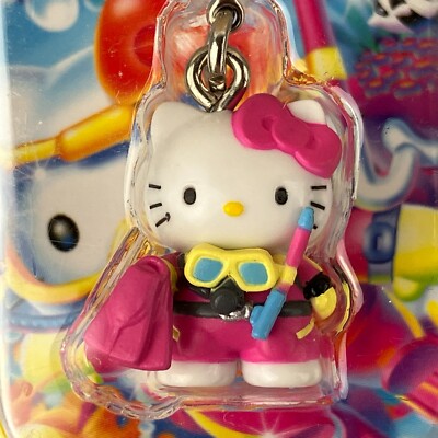 2005 Sanrio Hello Kitty Scuba Diver Gotochi Zipper Pull Keychain