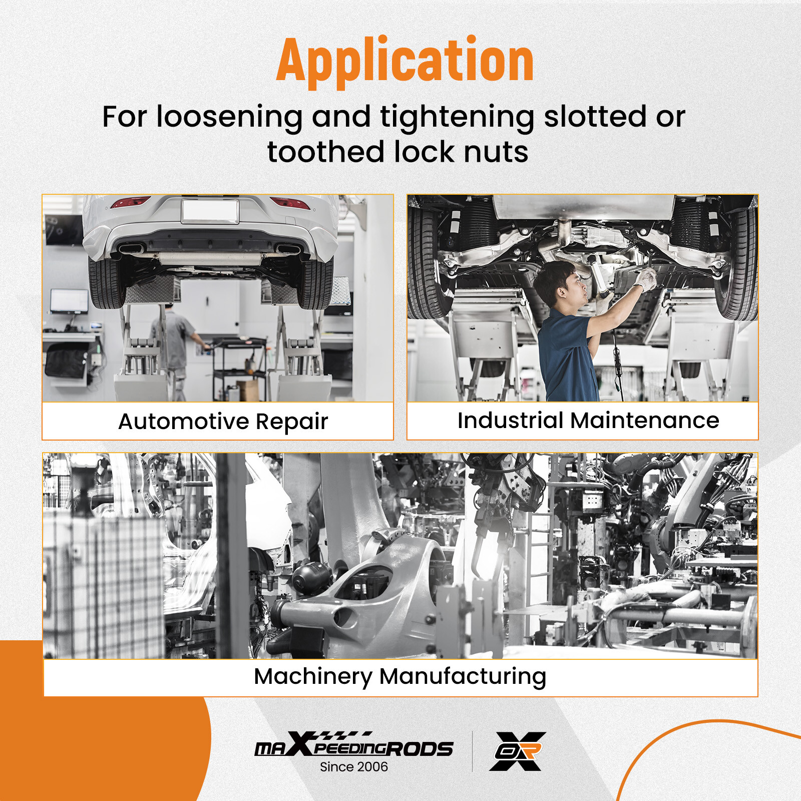 13PCS GROOVED LOCKNUT SOCKET SET 1/2" DR. INTERNAL TEETH 18 - 80MM 45# STEEL