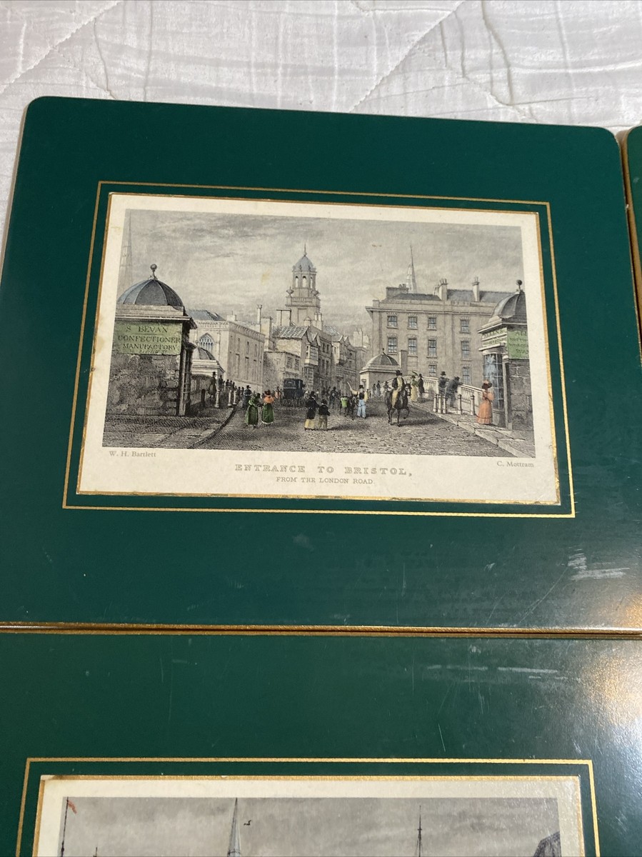 Vintage Lady Clare London Placemats Hard Board Felt Back Prints