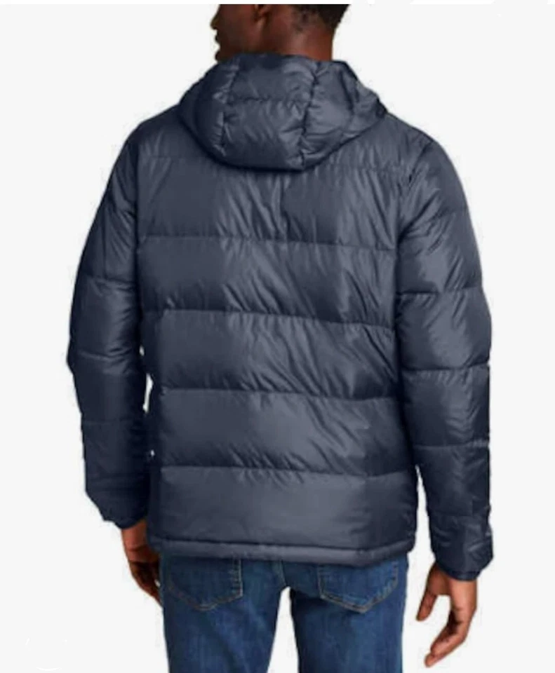 Eddie Bauer EB650 Men's XXL Wide Channel Packable Hooded Down Gray Puff Jacket - Image 2 of 4