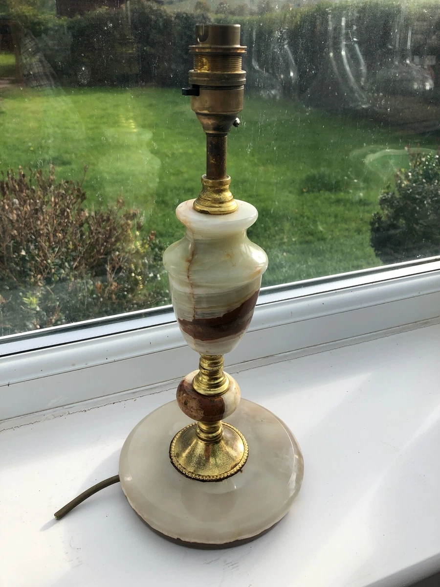 vintage onyx marble italian table lamp