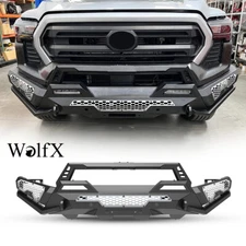 3 in 1 Textured Front Bumper For 2024-2025 Toyota Tacoma w/Side Wings+Bull Bar