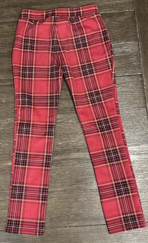 Children’s Place Red Ponte Knit Plaid Leggings Jeggings Pants 6X/7 Zipper Accent - Picture 8 of 10