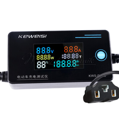 8-120V Electric Vehicle Charger Detector Voltage Current Meter Power Temp Tester