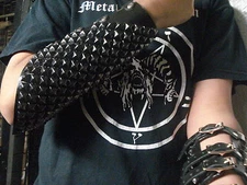 LEATHER BLACK STUDDED GAUNTLET ...(MDLG0200)... SABBAT