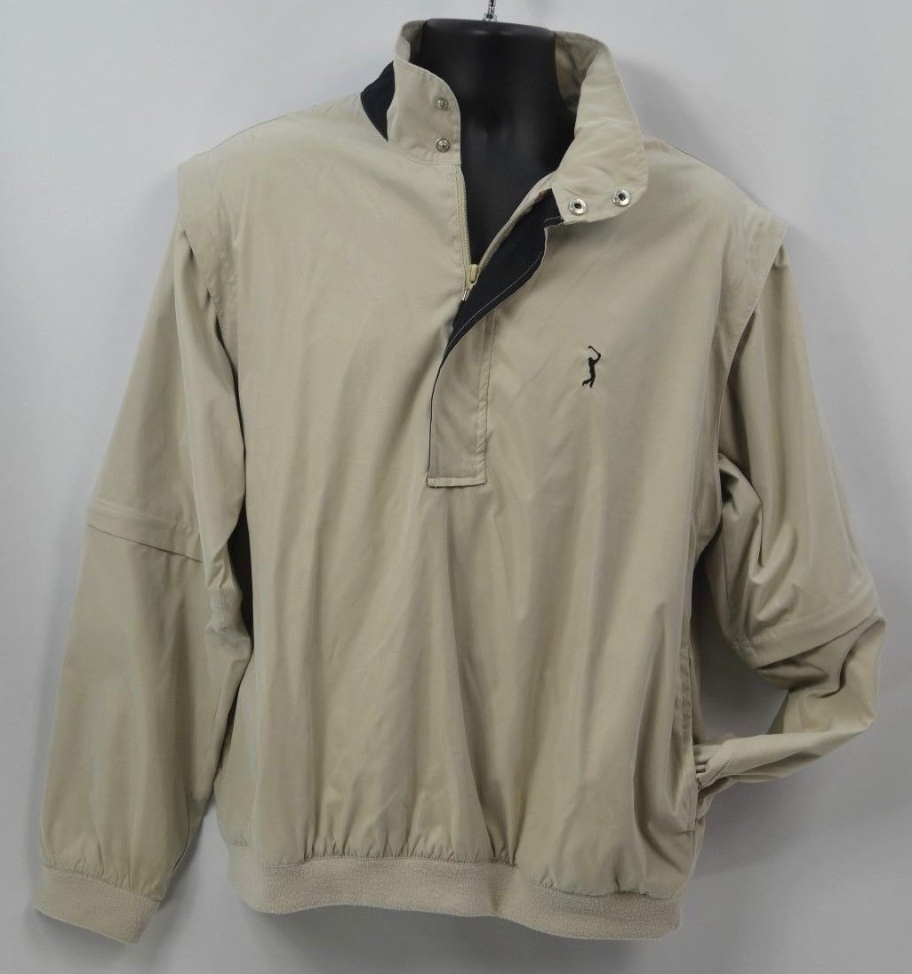 PGA Tour Men's Golf Performance Tan pullover jacket coat
