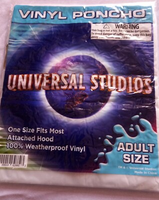 Universal Studios Vinyl Poncho Authentic 100% Wetterfest Erwachsenengröße NEU