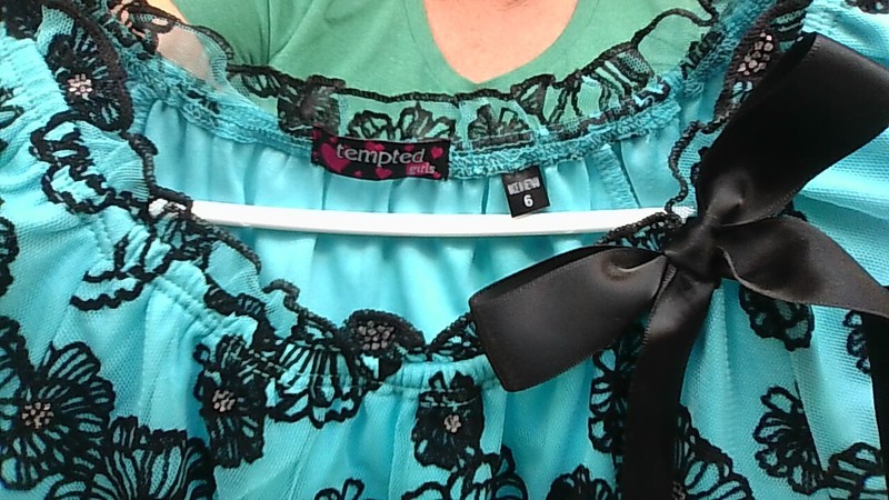 NWT! Tempted Girls Sz 6 Short Slv Top PRETTY FANCY Bright Blue/Blk Flowers Boho