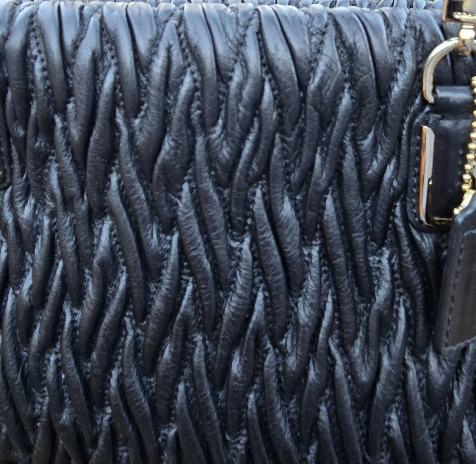 Borsa Coach Madison Gathered Twist piccola Madeline 25982 pelle nera classica