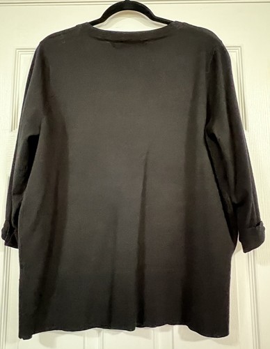Cárdigan Cyrus Negro Frente Abierto Para Mujer Talla 1XLarge Botones Plateados SUAVE - Imagen 4 de 12