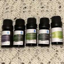 Lot Of 5: Lavender Peppermint Eucalyptus Tea Tree Lemongrass Pure Essential Oil