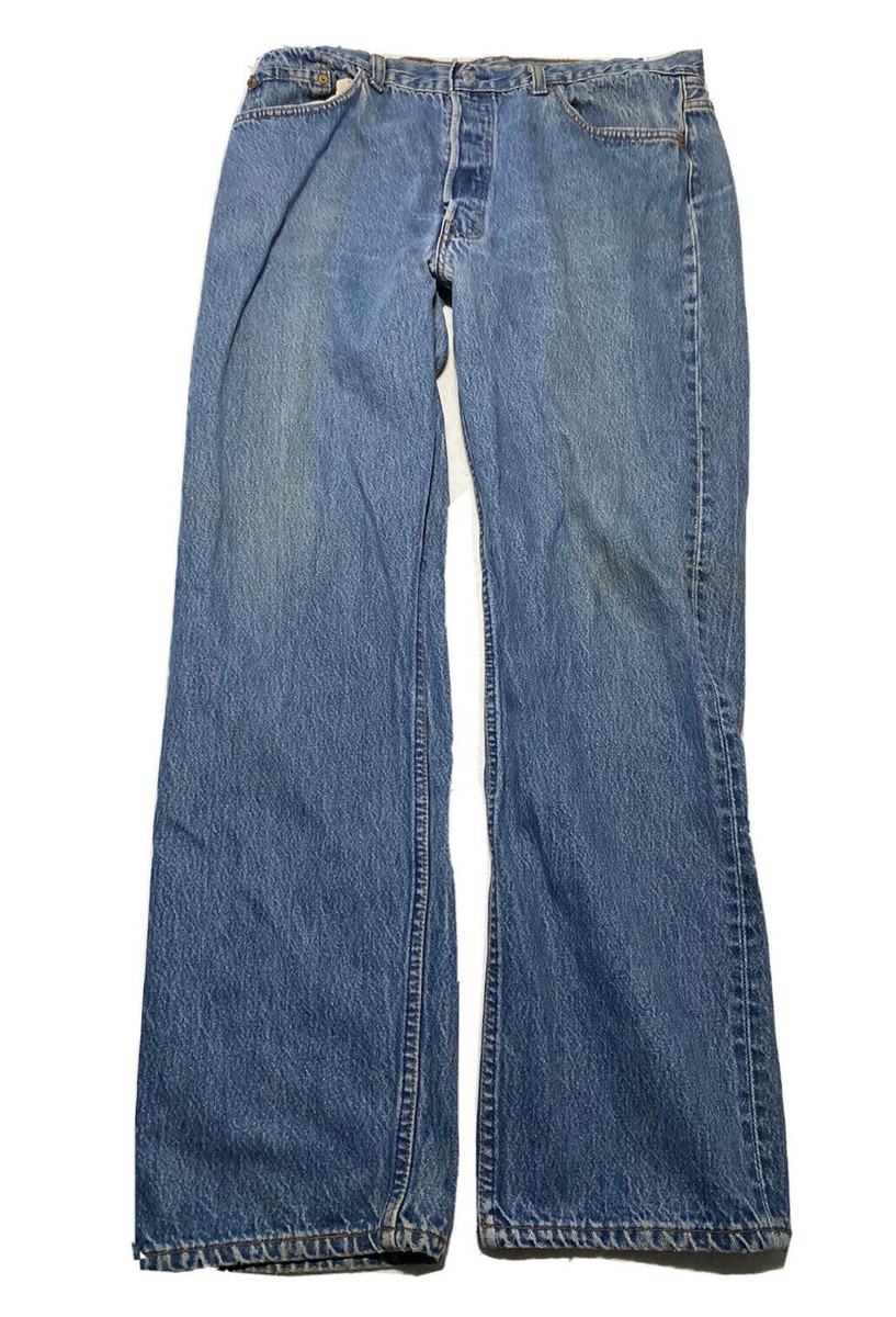 Vintage Levi's 501 Jeans Actual Size 36x32 90's Straight Leg P2 | eBay