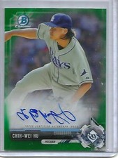 Chih-Wei Hu 2017 Bowman Chrome Green Refractor Autograph #28/99
