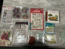 Lot Of 10 Stamps Gently Used Crafters Delight Assortment Mixed Brands 