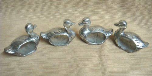 4er Set GUSS Zinn-Look METALL ENTE SERTENRINGE Made in INDIA - Bild 2 von 7