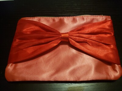 Ipsy 2024 December Pink Glam Bag w/ Red Bow ~ BAG ONLY
