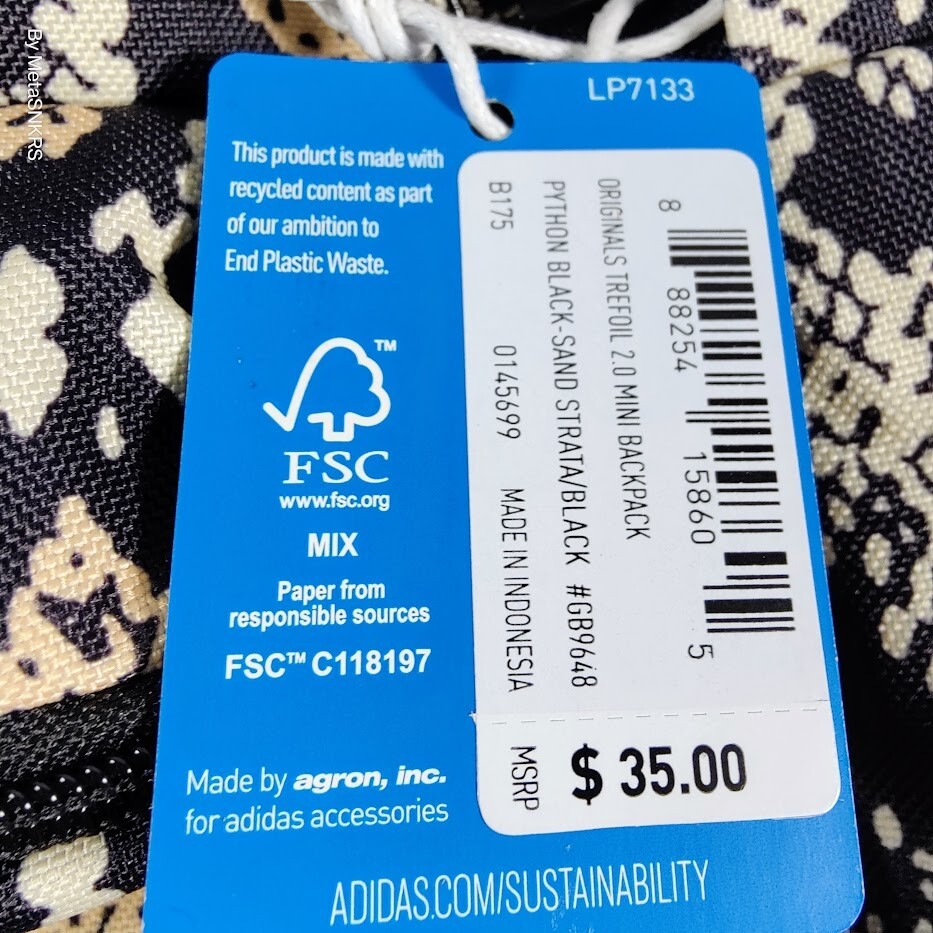 Adidas Mini Backpack  White Black Beige Rare Python Zip Small Bag   GB9648   New thumbnail 3