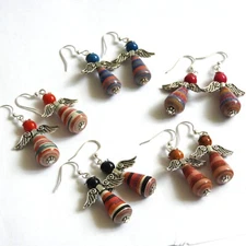 Gift Pack of 5 Pairs of Paper Bead Angel Earrings FAIR TRADE