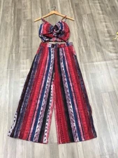 Multiple Colors Set Of Tank Top With Long Pant Elastic Brocade