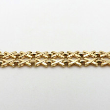 Hallmarked 14k Gold Italy XO Hugs Kisses Bracelet Double Row Wide New