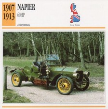 1907-1913 NAPIER 60HP Racing Classic Car Photo/Info Maxi Card