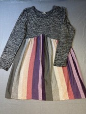 Egs California Sweater Knit Dress Stripes Gray/Multicolor Women's Size XL