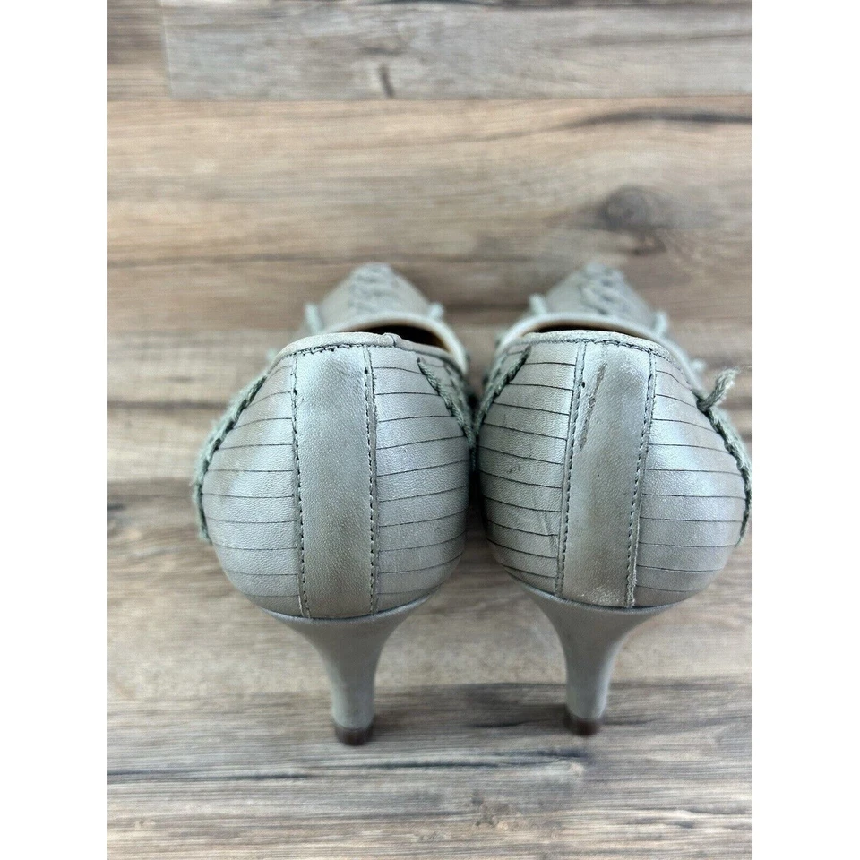 L.L. Tacones Bean Mujer Firma Cuero Punta Talla 6M Verde Oliva RARO Foto 3 de 4