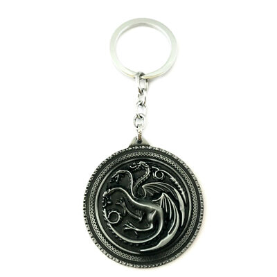 Game of Thrones Targaryen Silvertone Movie/TV Charm Pendant Key Chain