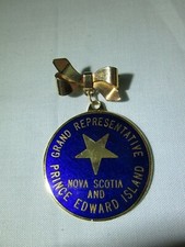 Broche Prendedor Raro Gran Rep. Nueva Escocia e Isla del Príncipe Eduardo Azul Esmaltado/V
