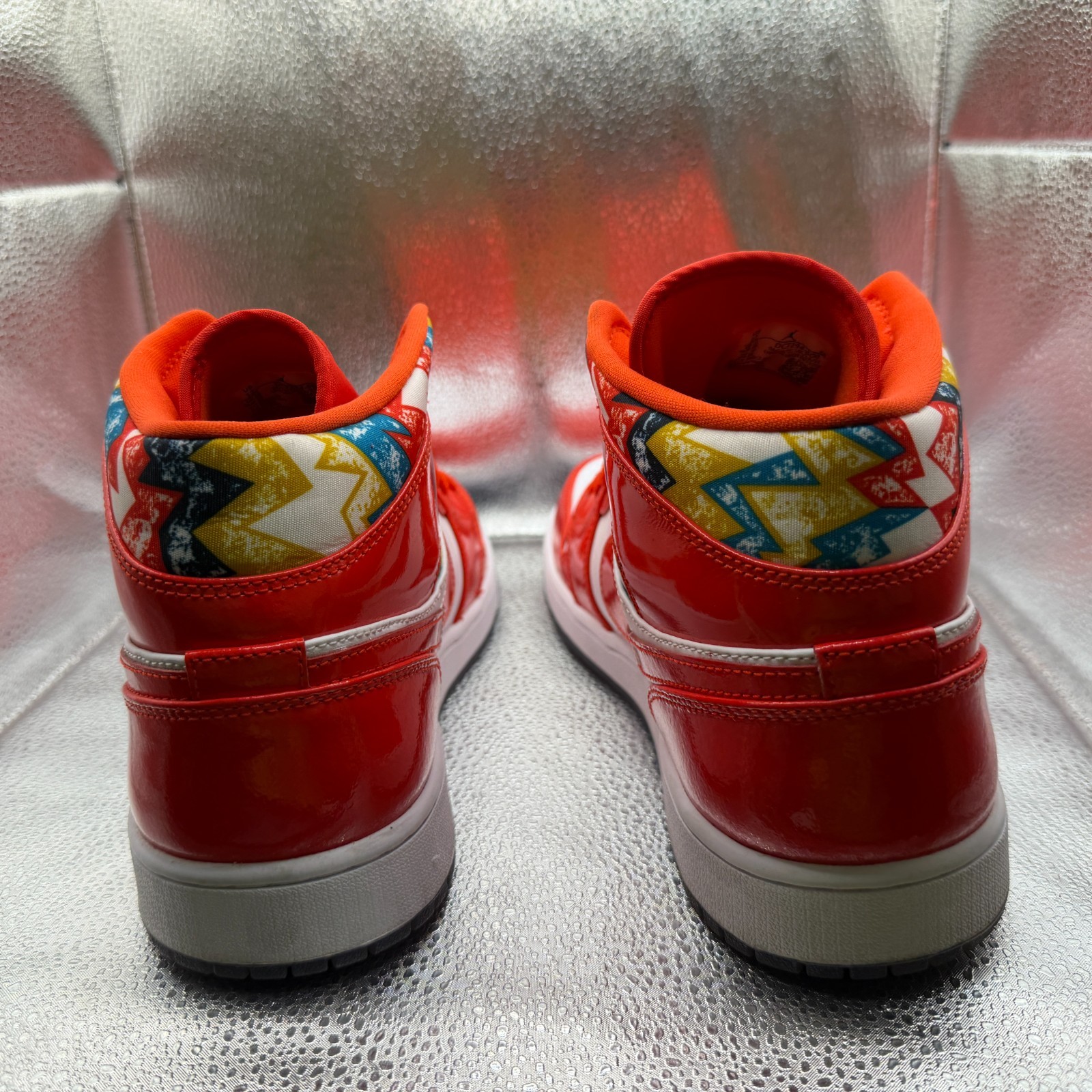 Size 12 Air Jordan 1 SE Mid Barcelona Sweater Chile Red Mens Shoes DC7294-600 image 9