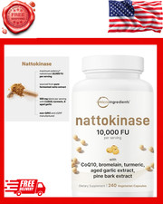 Nattokinase 10,000 FU per Serving Natural Natto Extract , 240 Vegetarian Capsul