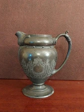 Vintage Patinated Jug/Pitcher Used for Serving Beverages Like Water or Wine
