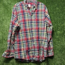 Brooks Brothers Red Green Blue Plaid Casual Button Down Shirt Adult Mens L