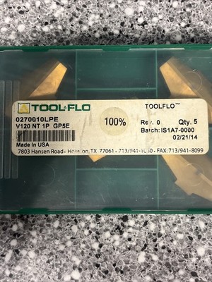 New 4 Piece Tool Flo v120 NT 1p GP5E Carbide Cutting Insert Acme Thread API