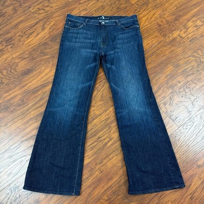 7 For All Mankind Jean Mens 36 Boot Cut Dark Wash Denim Mid Rise Stretch USA