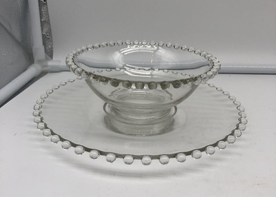 Vitage Imperial Glass Candlewick serving set beaded trim ''Boopie''