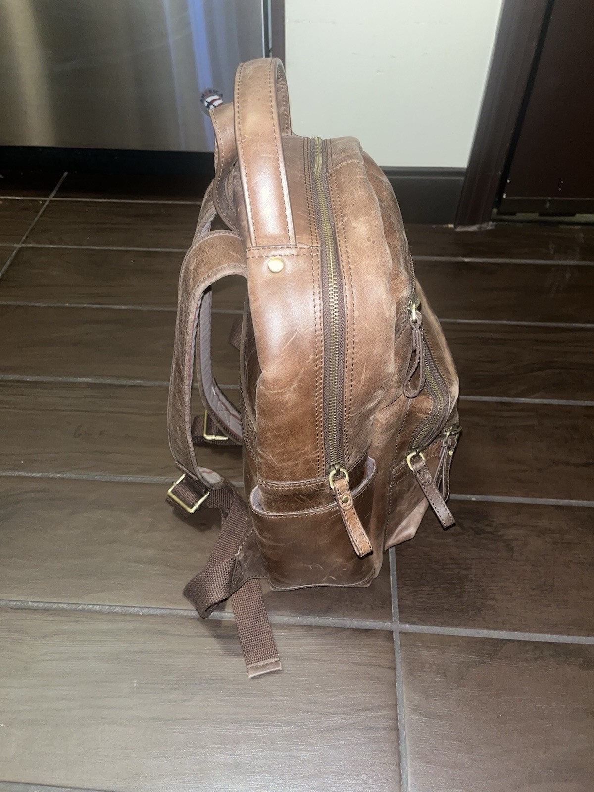 Rawlings Rugged Medium Leather Backpack with Lapt… - image 3