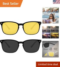 2pc Night Vision Pro Day & Night Driving Sun Glasses Polarized antiGlare