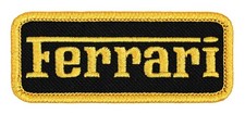 Ferrari Badge Embroidered Patch Black/Yellow Iron-On Sew-On Jacket Backpack Hat