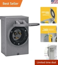 50-Amp NEMA 3R Watertight Power Inlet Box for Safe Outdoor Generators