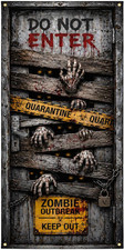 Halloween Door Cover Banner, Zombie Outbreak, 71 X 35 Inch