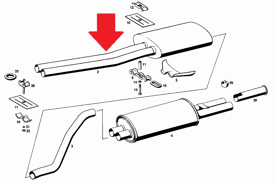 Center Resonator Fit Mercedes W108 W111 W113 250 280 SE SEL SL 6CYL - Imagem 2 de 2