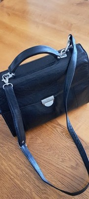 Texier Lederhandtasche, Echtleder, mit Bodennoppen, Made in France,wie neu