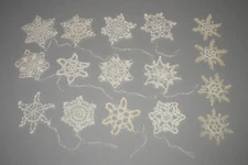 White Crochet Starched Snowflake Ornaments Christmas Set Lillian Vernon  Doily