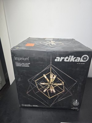 Artika Imperium 9-Light BlackGold Sputnik Cage Chandelier Dining Room / Kitchen