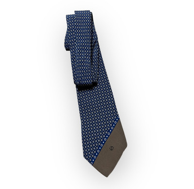 Dunhill London Seidenkrawatte Blau Geometrisches Muster Made in Italy Designermode
